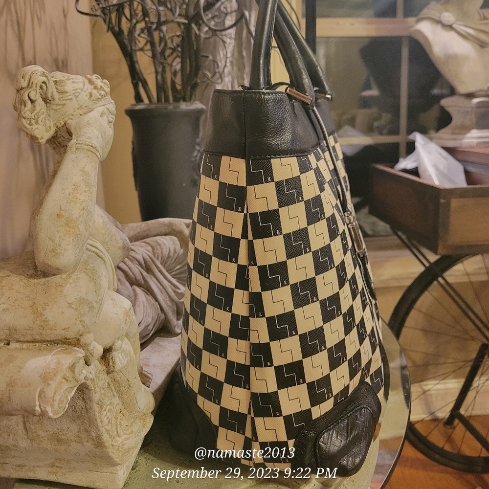 L.A.M.B. Gwen Stefani Westfield Checkerboard Tote Luxury Designer Handbag #523 - Picture 12 of 17